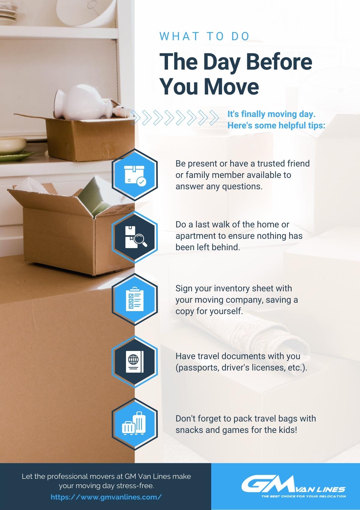What To Do The Day Before You Move