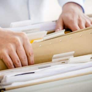 img of someone looking at files